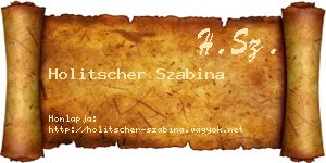 Holitscher Szabina névjegykártya